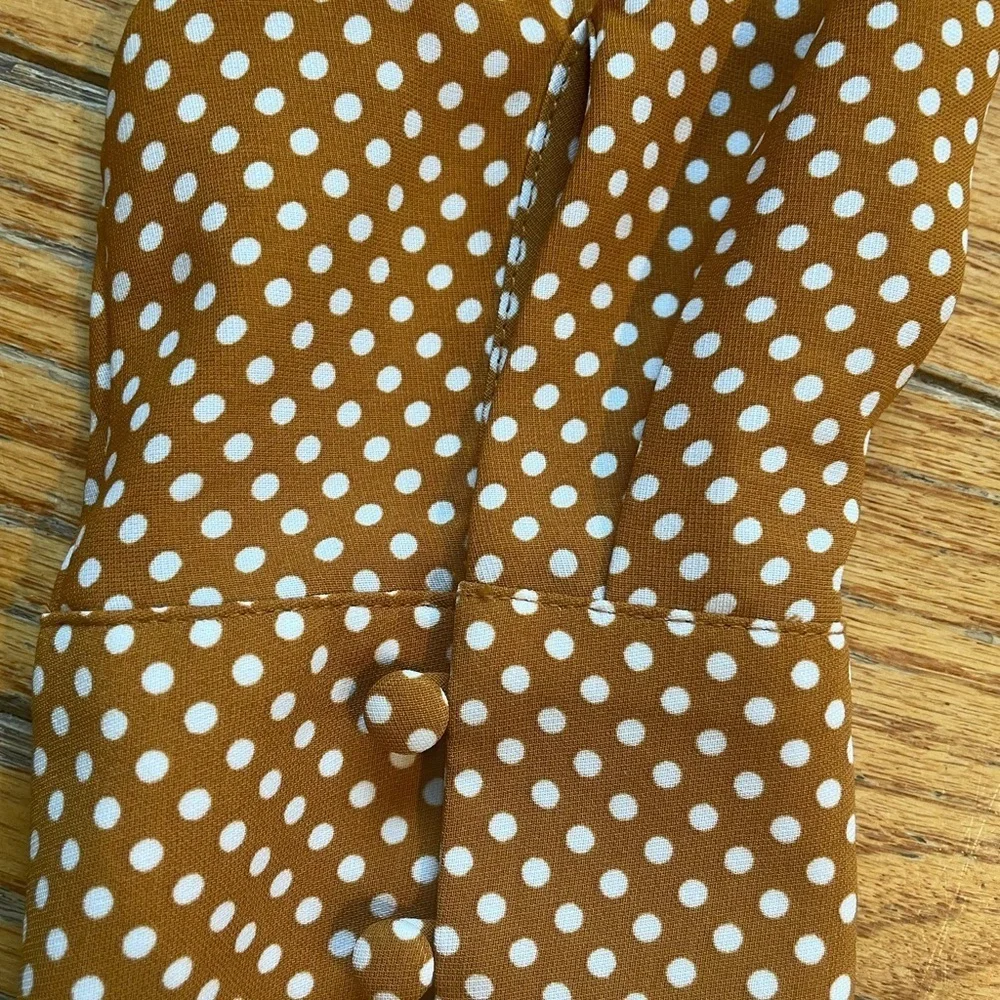 𝅺rachel Zoe Polka Dot Long Sleeve Button Up Blouse Size S - Picture 7 of 7